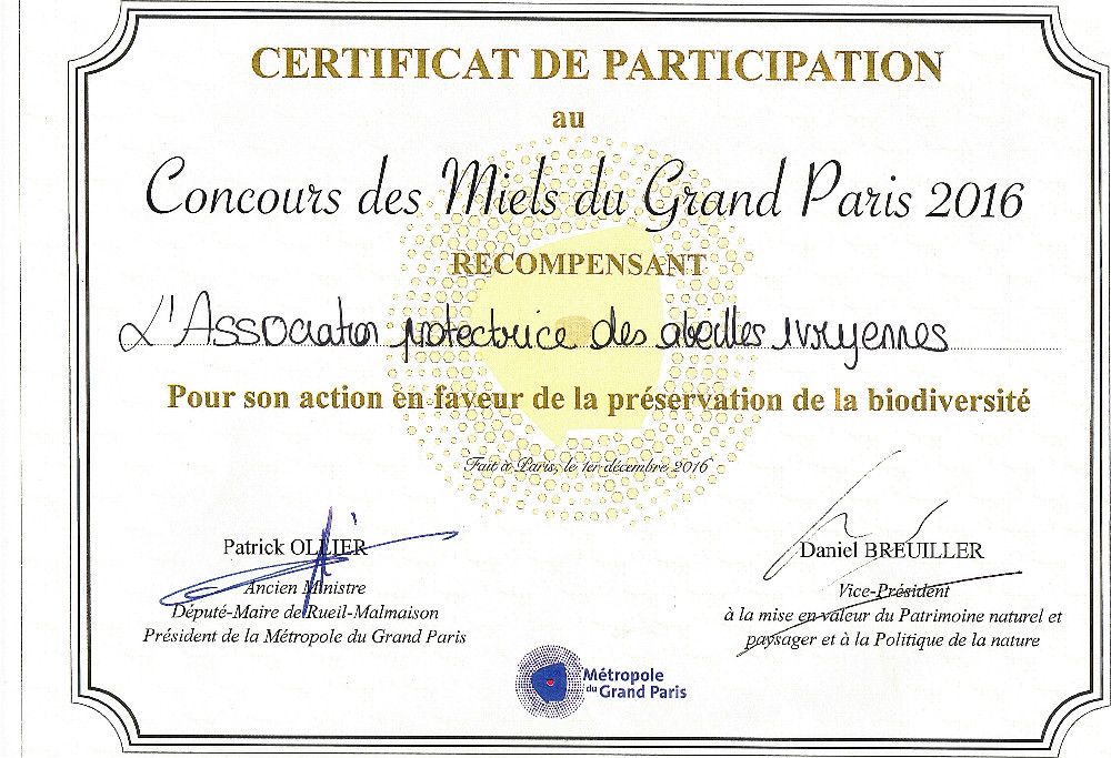 certificat concours Grand Paris